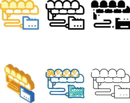 apparatus for diversity pneumatic massage color icon vector. apparatus for pneumatic massage sign. isolated symbol illustration