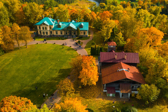 Autumn landscape in Loshitsky Park in Minsk. Belarus.Golden autumn