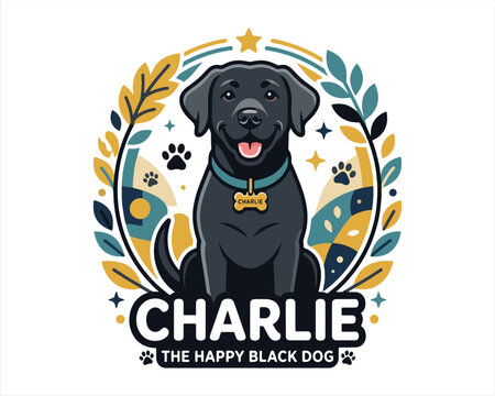 Charlie dog black vector