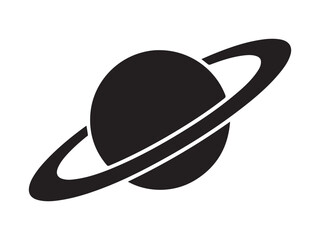 Astronomical Planet Saturn with Rings Silhouette Vector Illustration for Education © Design 420