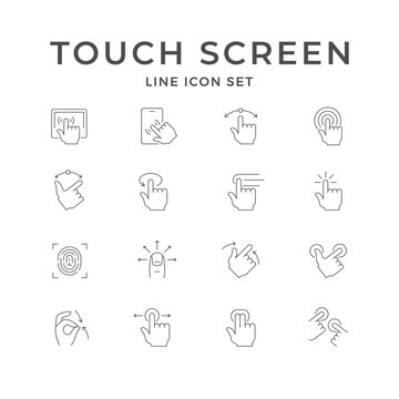Set line icons of touch screen