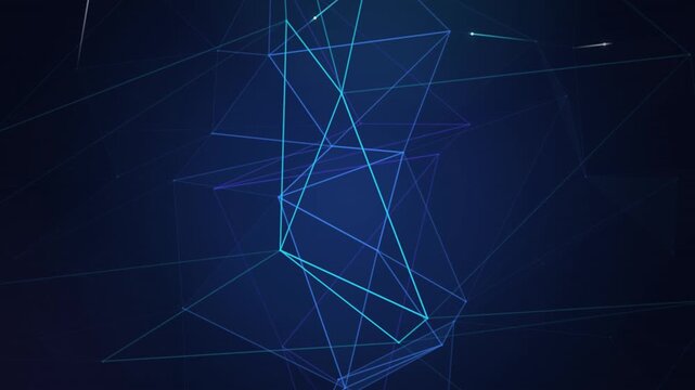 A more active, dynamic geometric motion background featuring a connected polygon network with faster visible vertex deformation.