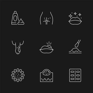 Set line icons of herpes