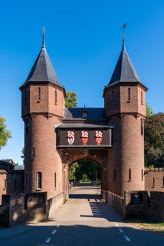Gate for Haar Castle formed by gothic towers over a bridge
