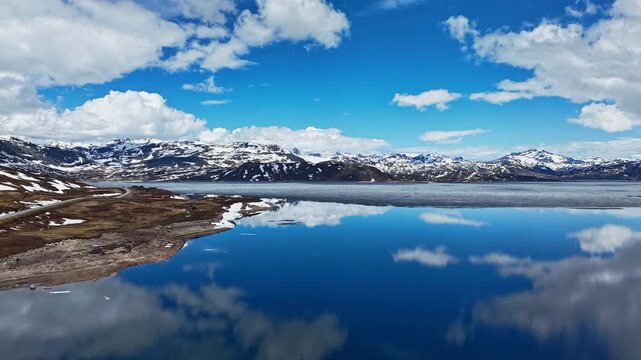 Hyperlapse - Aerial view of scenery in Norway - Scandinavia