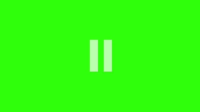 Great pause icon animation on green background.