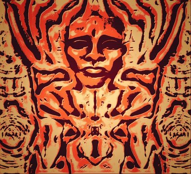 seamless pattern with skulls , cyberpunk animation 