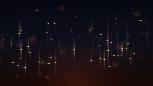 Glowing Golden Particles Moving Upward on Dark Background Seamless Motion Graphics Loop Background