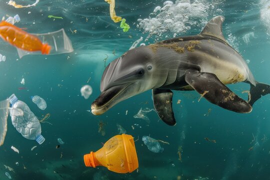  Cleaning the ocean, where divers help marine animals get rid of plastic, care for nature 
