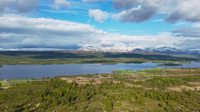 Hyperlapse - Aerial view of scenery in Norway - Scandinavia