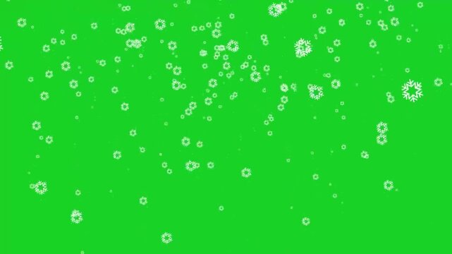 Snow falling transparent background, snow animation loop. snow flakes Isolated snowfall overlay.