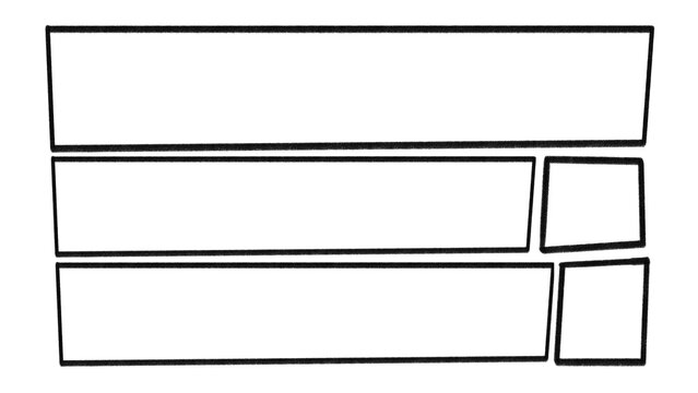 Blank comic book page panel layout Hand Drawn illustration with alpha transparent background