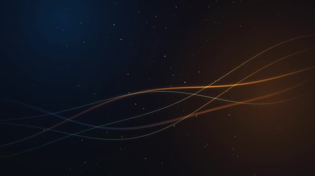 Minimalist Motion Background Featuring Smooth Flowing Golden Waves Across A Dark Cinematic Space