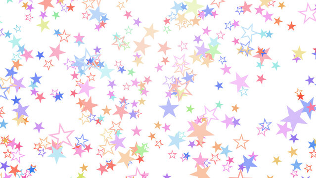 2D Star colorful shapes Particles space abstract background