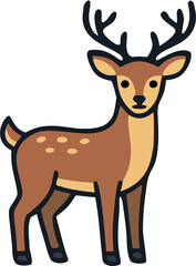 Obraz premium Deer Wildlife Illustration for Forest Nature and Conservation