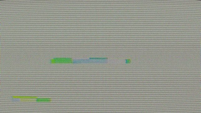 VHS video glitch on CRT TV screen