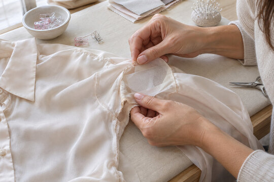 Positioning Sheer Reinforcement at a Torn Blouse Seam