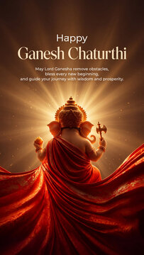 Divine lord ganesha silhouette with radiant golden light background for ganesh chaturthi celebration ganesha festival religious art hindu festival ganpati bappa