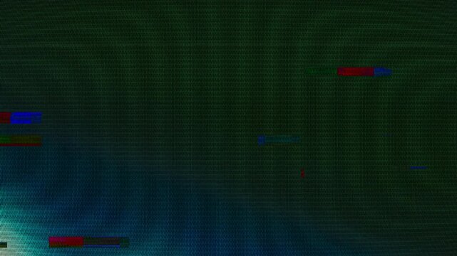 VHS video glitch on CRT TV screen