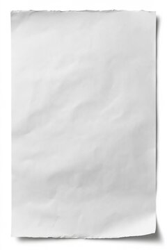 White crumpled paper sheet showing a wrinkled texture background with copy space