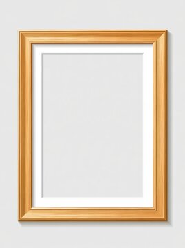 Realistic vertical wood border template for displaying art or photography
