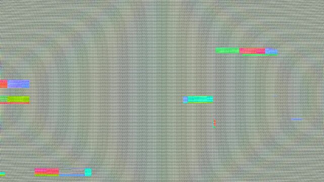 VHS video glitch on CRT TV screen