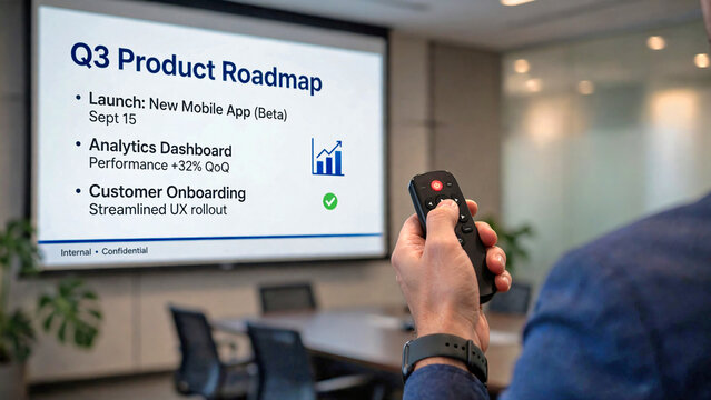 Q3 Product Roadmap Presentation with Remote Control