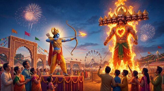 Dussehra Festival Ravana Dahan Celebration
