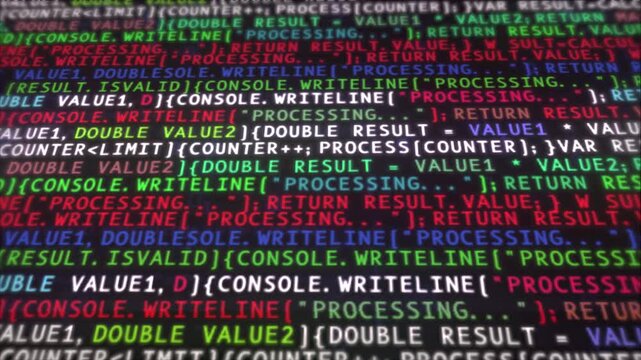 Software Digital Development Code. Computer Programming technology concept. 4K animation