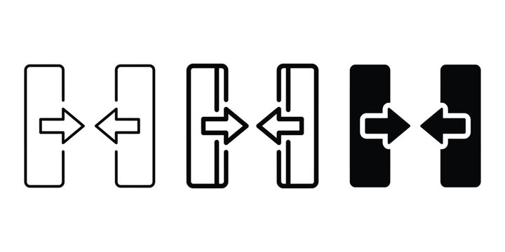 gap icon line art vector, bold outline and silhouette design