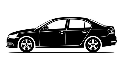 Fototapeta premium Modern Sedan Car Side View Vector Illustration
