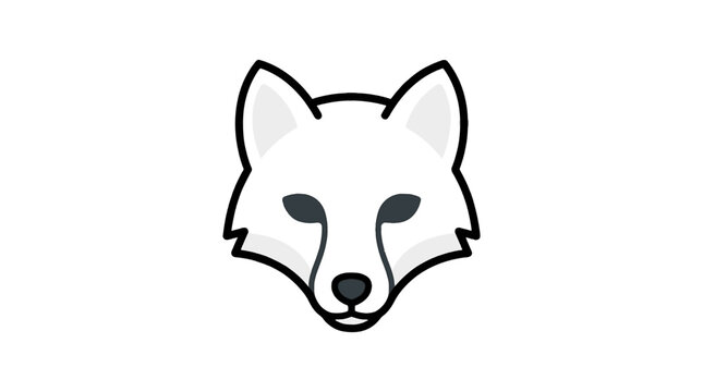 Arctic fox face flat vector icon