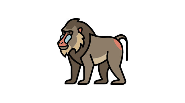Baboon flat vector icon