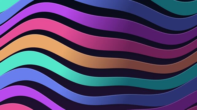 Jewel Tone Ribbons Flowing in Broad Shaded Waves