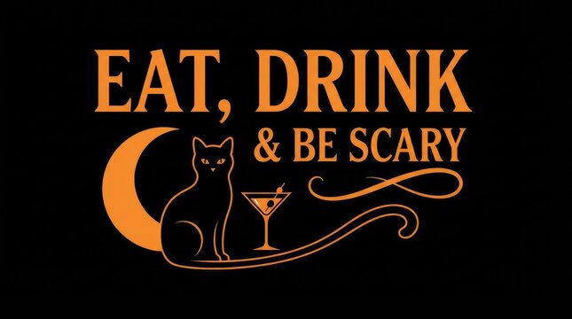 Celebrate the spooky season with a delightful 'eat drink be scary' halloween typography theme for parties and festive decorations