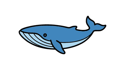 Obraz premium Blue whale flat vector icon