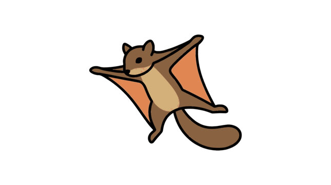 Flying squirrel flat vector icon