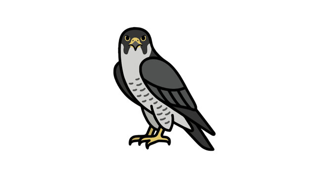 Peregrine falcon flat vector icon