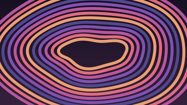 Colorful Nested Contour Bands Flowing Around an Open Center