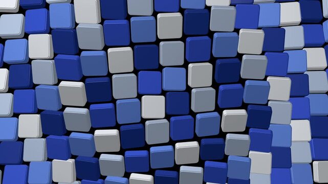 Cobalt and Ivory Ceramic Tiles Rising in Concentric Waves