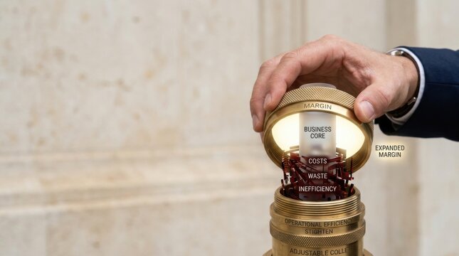 Person holding fire hydrant to represent margin expansion by creating usable financial space through operational efficiency