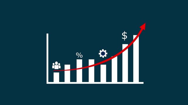 Investing for financial growth concept. Increase in income and wages, financial growth, improvement of economy, profitability of investment portfolio.4k video light background.