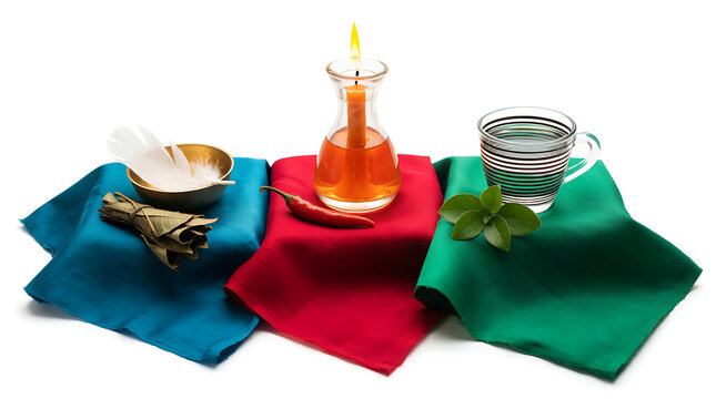 Three Ayurvedic doshas Vata Pitta Kapha concept with natural elements