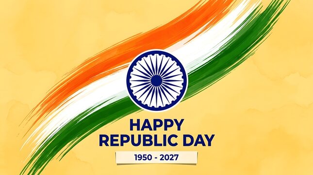 Festive background for indian republic day with the national flag and ashoka chakra