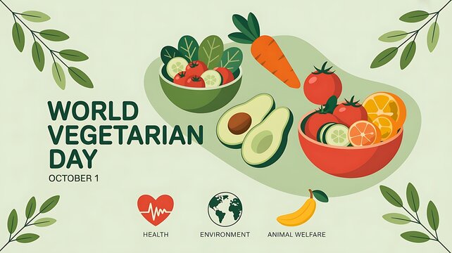 World vegetarian day celebration with fresh vegetable bowls