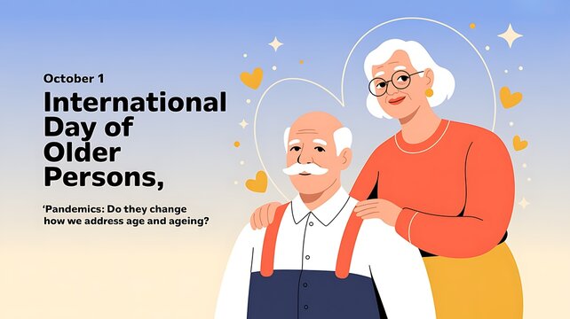 International day of older persons celebration illustration