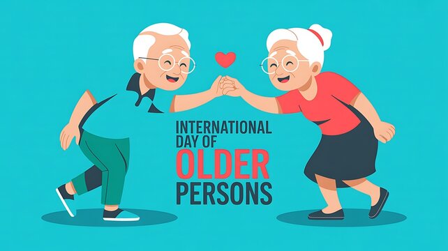 Happy elderly couple celebrating international day of older persons