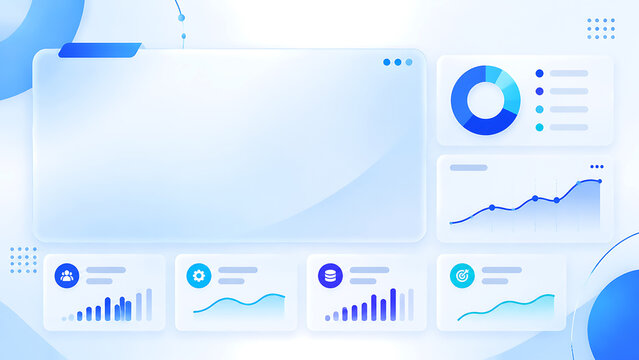 Business dashboard interface template with data analytics charts