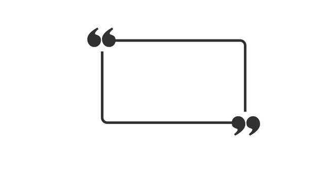 Minimalist black quote box frame, simple rectangular citation border with quotation marks, clean text placeholder for social media