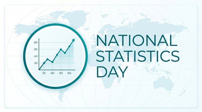 National statistics day infographic design with growth chart